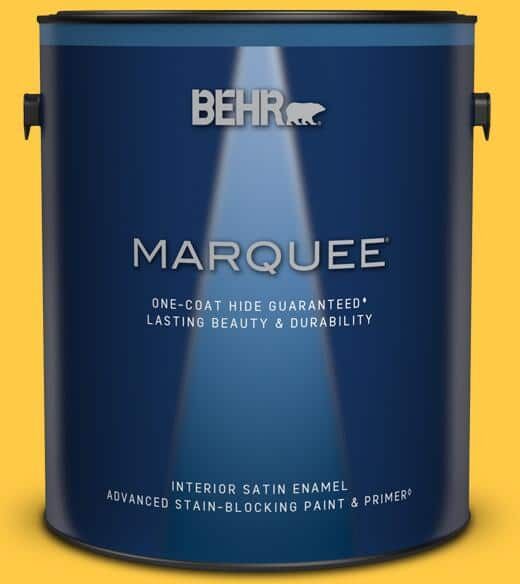 BEHR MARQUEE 1 gal. #P290-6 English Daisy Satin Enamel Interior Paint & Primer