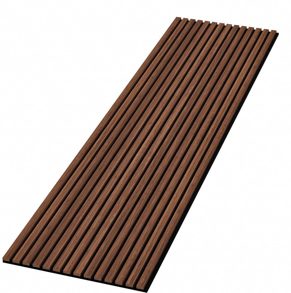 Ejoy 94 in. x 23.6 in x 0.8 in. Acoustic Vinyl Wall Cladding Siding Board in Dark Chestnut Color (Set of 2-Piece)