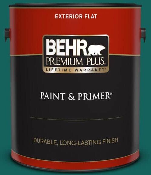 BEHR PREMIUM PLUS 1 gal. #S-H-490 Billiard Table Flat Exterior Paint & Primer