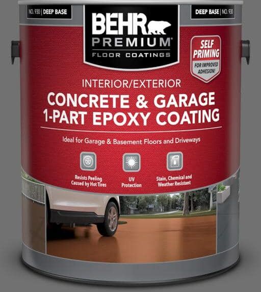 BEHR PREMIUM 1 gal. #AE-48 Machine Gray Self-Priming 1-Part Epoxy Satin Interior/Exterior Concrete and Garage Floor Paint