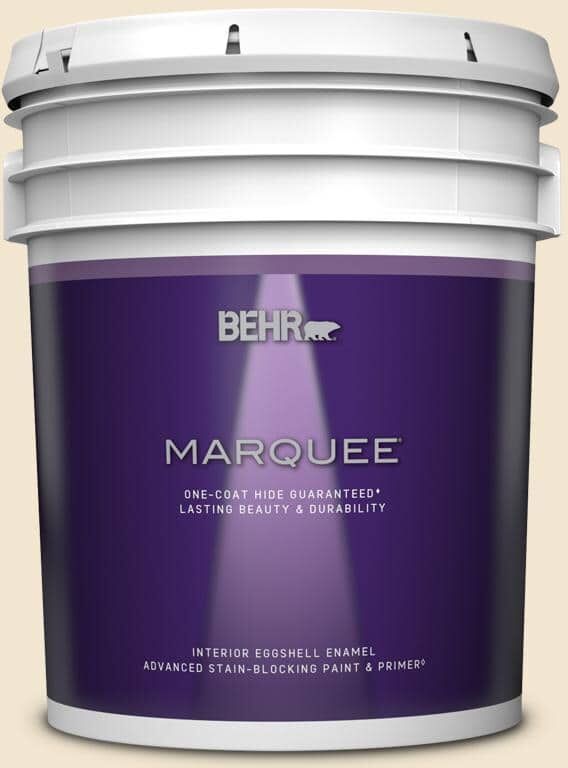 BEHR MARQUEE 5 gal. #S310-1 Writing Paper Eggshell Enamel Interior Paint & Primer