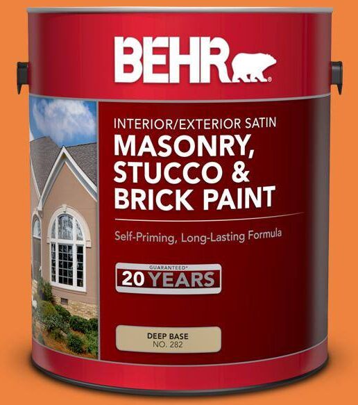 BEHR 1 gal. #P220-7 Construction Zone Satin Interior/Exterior Masonry, Stucco and Brick Paint