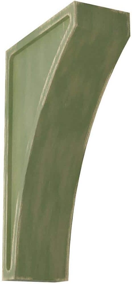 Ekena Millwork 3 in. x 12 in. x 7-1/2 in. Restoration Green Extra Large Lawson Wood Vintage Decor Corbel