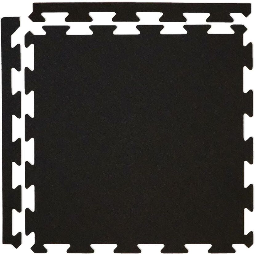 Survivor SportFloor Black 18 in. W x 18 in. L x 0.3 in. Thick Rubber Gym/Weight Room Flooring Tiles (14.3 sq. ft.) (6-Pack)