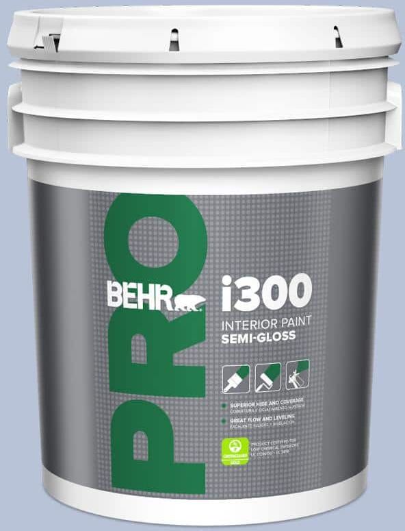 BEHR PRO 5 gal. #610C-3 Virginia Blue Semi-Gloss Interior Paint