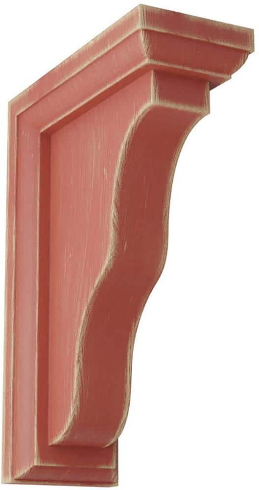 Ekena Millwork 2-1/4 in. x 7 in. x 5 in. Salvage Red Hamilton Traditional Wood Vintage Decor Bracket