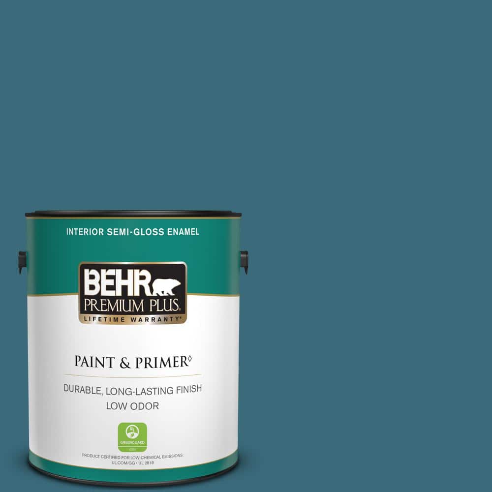 BEHR PREMIUM PLUS 1 gal. #S460-6 Mammoth Mountain Semi-Gloss Enamel Low Odor Interior Paint & Primer