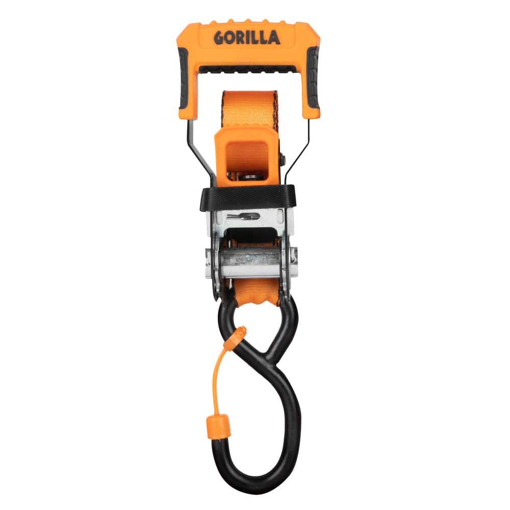 Erickson Gorilla 2 Pk 1 in. x 12 ft. Ratchet Strap W/Orange Gorilla Grip Handle W/Cap Locks (Orange Webbing)