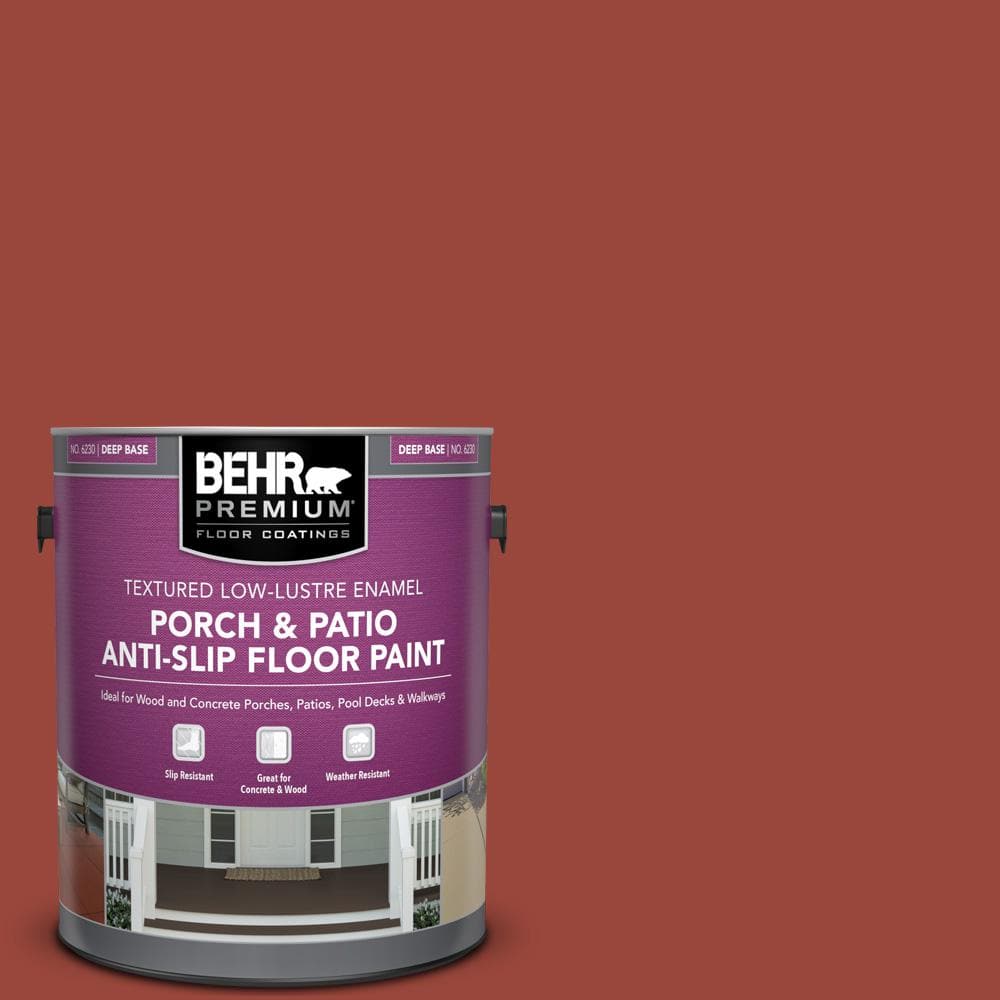 BEHR PREMIUM 1 gal. #S-H-190 Antique Red Textured Low-Lustre Enamel Interior/Exterior Porch and Patio Anti-Slip Floor Paint