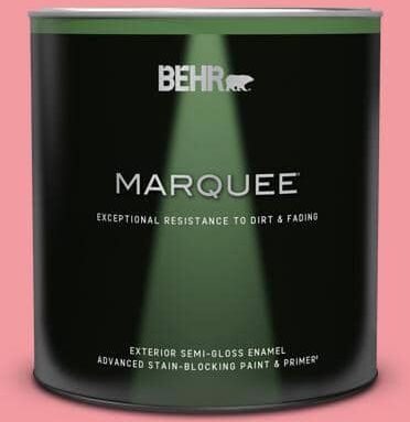 BEHR MARQUEE 1 qt. #130B-4 Primrose Garden Semi-Gloss Enamel Exterior Paint & Primer