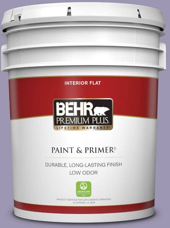 BEHR PREMIUM PLUS 5 gal. #S570-4 Night Music Flat Low Odor Interior Paint & Primer