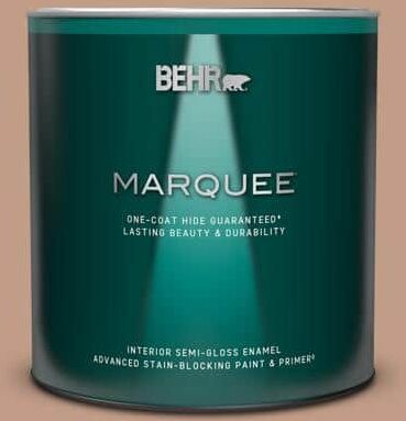 BEHR MARQUEE 1 qt. #S200-4 Chestnut Bisque One-Coat Hide Semi-Gloss Enamel Interior Paint & Primer