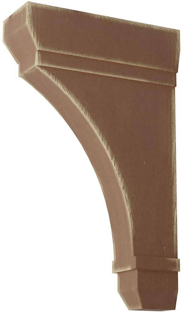 Ekena Millwork 2-1/4 in. x 10 in. x 6 in. Weathered Brown Stockport Wood Vintage Decor Bracket