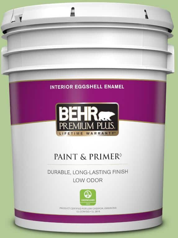 BEHR PREMIUM PLUS 5 gal. #430D-4 Garden Spot Eggshell Enamel Low Odor Interior Paint & Primer