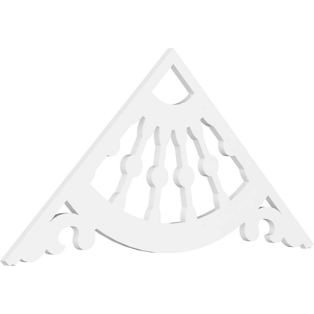 Ekena Millwork Pitch Wagon Wheel 1 in. x 60 in. x 30 in. (11/12) Architectural Grade PVC Gable Pediment Moulding