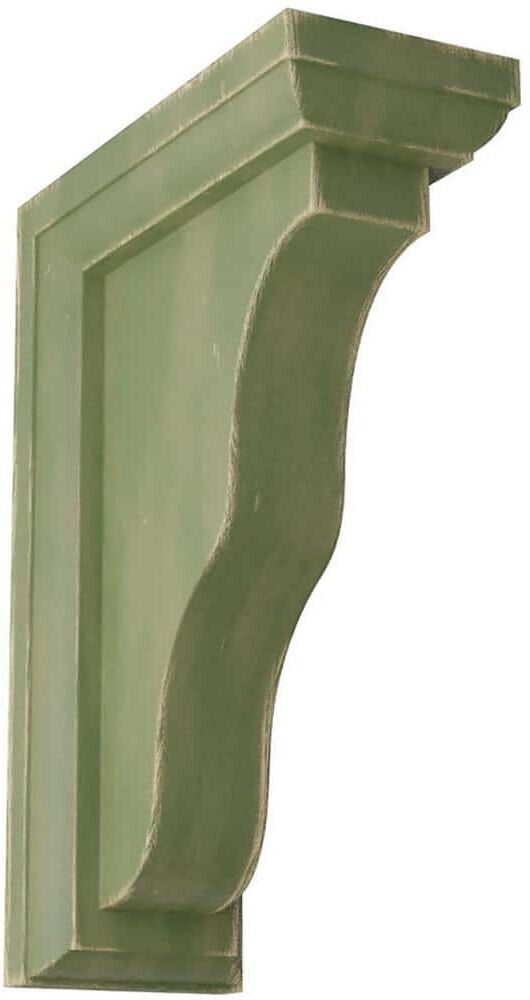 Ekena Millwork 2-1/4 in. x 7 in. x 5 in. Restoration Green Hamilton Traditional Wood Vintage Decor Bracket