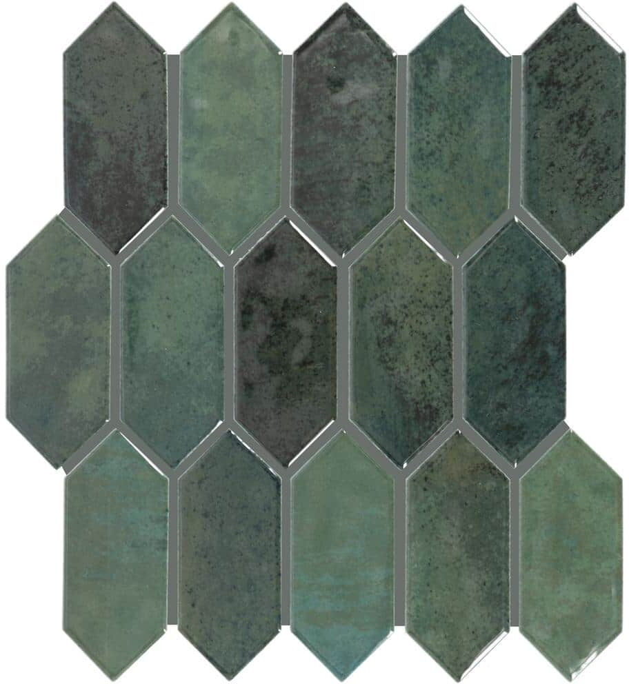 Daltile Miramo Reef 12 in. x 11 in. Glazed Ceramic Picket Mosaic Tile (8.76 sq. ft./case)