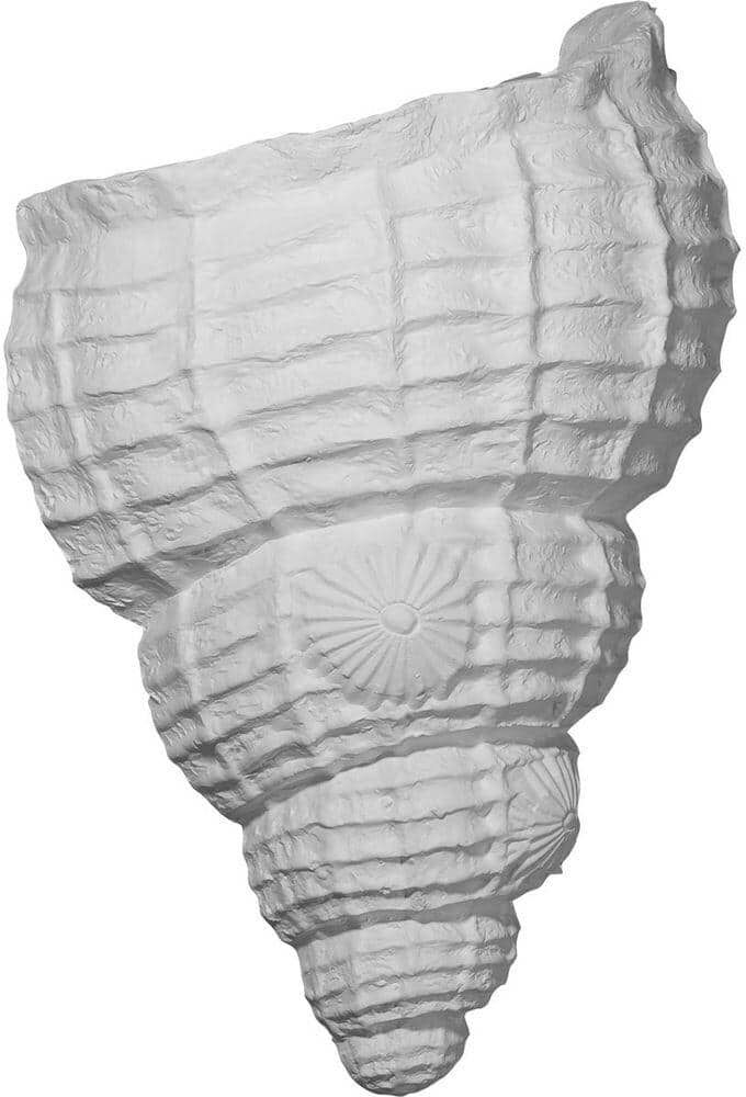 Ekena Millwork 10-1/8 in. x 5-1/2 in. x 12-1/2 in. Primed Polyurethane Sea Shell Wall Sconce