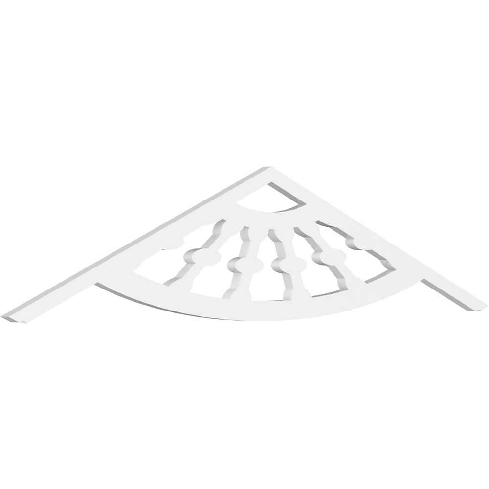 Ekena Millwork Pitch Classic Wagon Wheel 1 in. x 60 in. x 15 in. (5/12) Architectural Grade PVC Gable Pediment Moulding