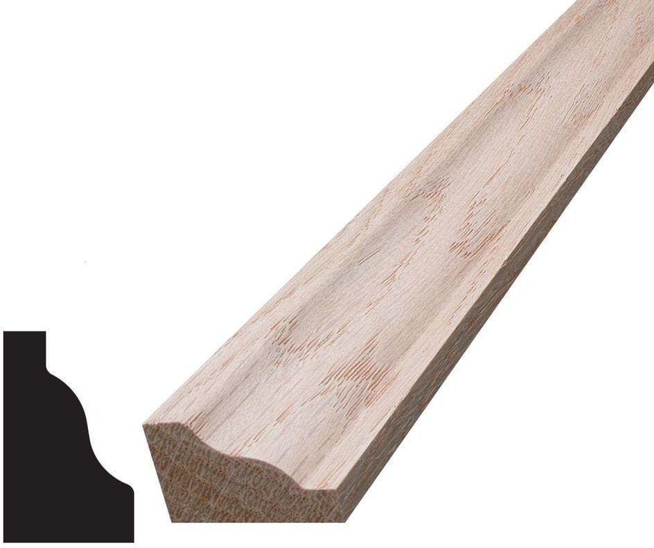 Alexandria Moulding 3/4 in. x 1-1/4 in. x 96 in. Oak Panel Cap Moulding