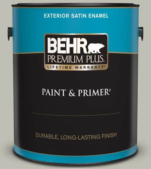 BEHR PREMIUM PLUS 1 gal. #N370-3 Light Year Satin Enamel Exterior Paint & Primer