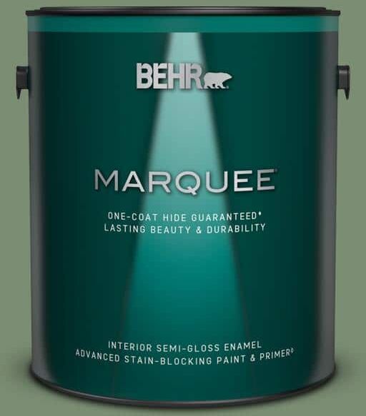 BEHR MARQUEE 1 gal. #PPU11-02 Shallot Bulb Semi-Gloss Enamel Interior Paint & Primer