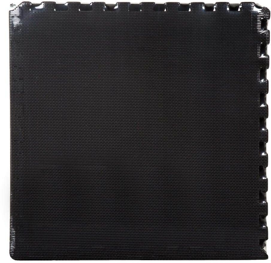 Black 24 in. W x 24 in. L x 0.5 in. T Foam Interlocking Floor Mat Tiles for Home Gym (24 sq. ft.) (6-Pack)