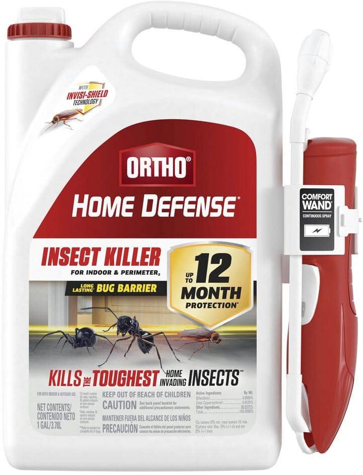 Ortho Home Defense Insect Killer for Indoor and Perimeter 2 with Comfort Wand, 1 Gal., Controls Ants, Roaches, and Spiders