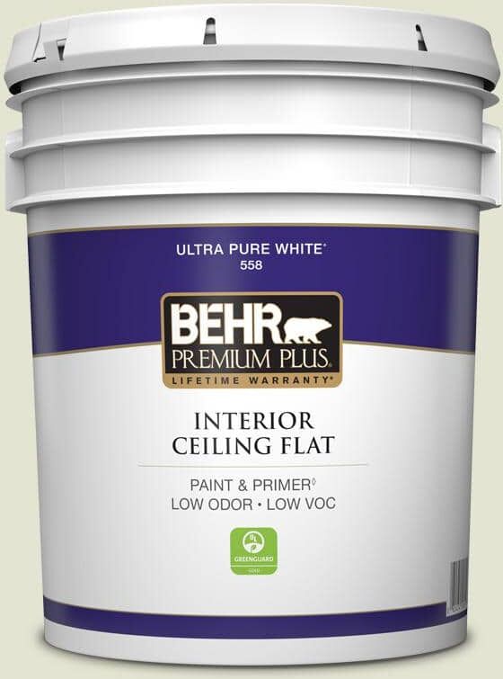 BEHR PREMIUM PLUS 5 gal. #S360-1 Yoga Daze Ceiling Flat Interior Paint