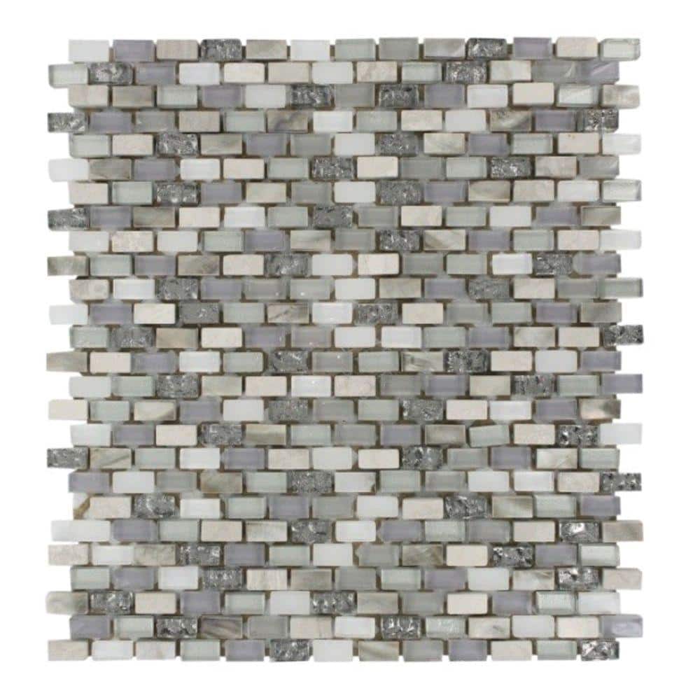 Ivy Hill Tile Paradox Puzzle 12 in. x 12 in. Mixed Materials Mosaic Floor and Wall Tile