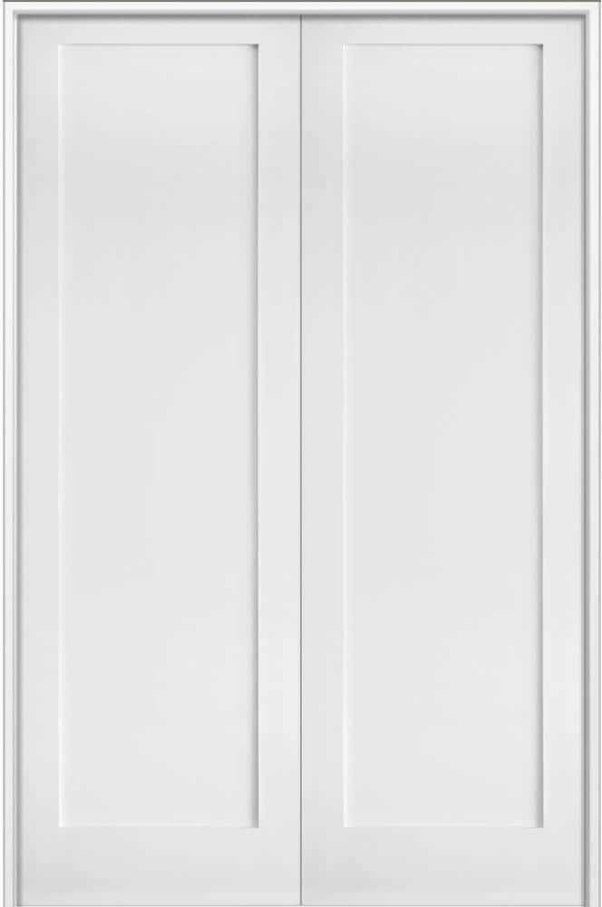 Krosswood Doors 72 in. x 96 in. Craftsman Primed Universal/Reversible Wood MDF Solid Core Double Prehung Interior Door