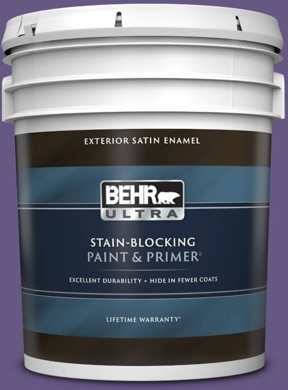 BEHR ULTRA 5 gal. #640B-7 Berry Jam Satin Enamel Exterior Paint & Primer