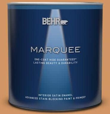 BEHR MARQUEE 1 qt. #280D-5 Glazed Pecan Satin Enamel Interior Paint & Primer