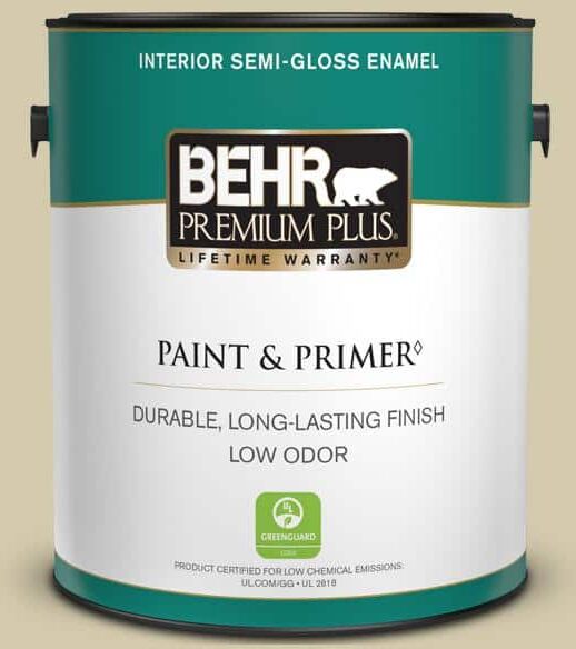 BEHR PREMIUM PLUS 1 gal. #PPU9-12 Prairie House Semi-Gloss Enamel Low Odor Interior Paint & Primer