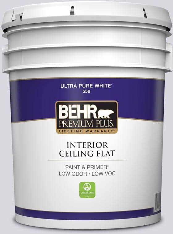 BEHR PREMIUM PLUS 5 gal. #MQ3-30 Petal Tip Ceiling Flat Interior Paint