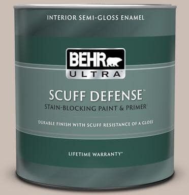 BEHR ULTRA 1 qt. #N180-3 Race Track Extra Durable Semi-Gloss Enamel Interior Paint & Primer