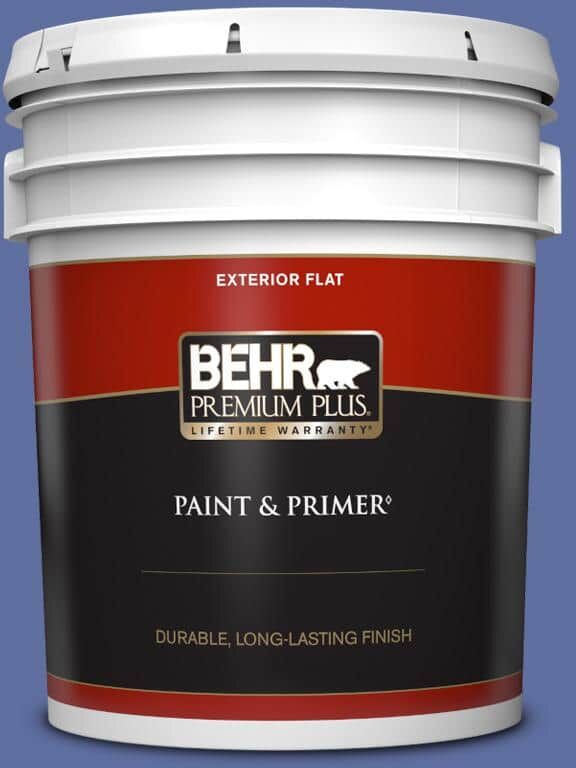 BEHR PREMIUM PLUS 5 gal. #610B-6 Stained Glass Flat Exterior Paint & Primer