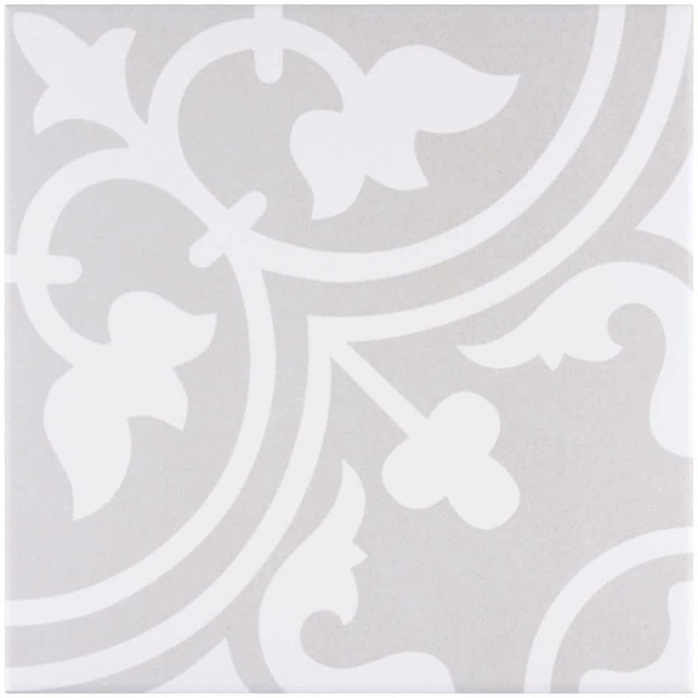 Merola Tile Arte Soft Grey 9-3/4 in. x 9-3/4 in. Porcelain Floor and Wall Tile (10.88 sq. ft./Case)