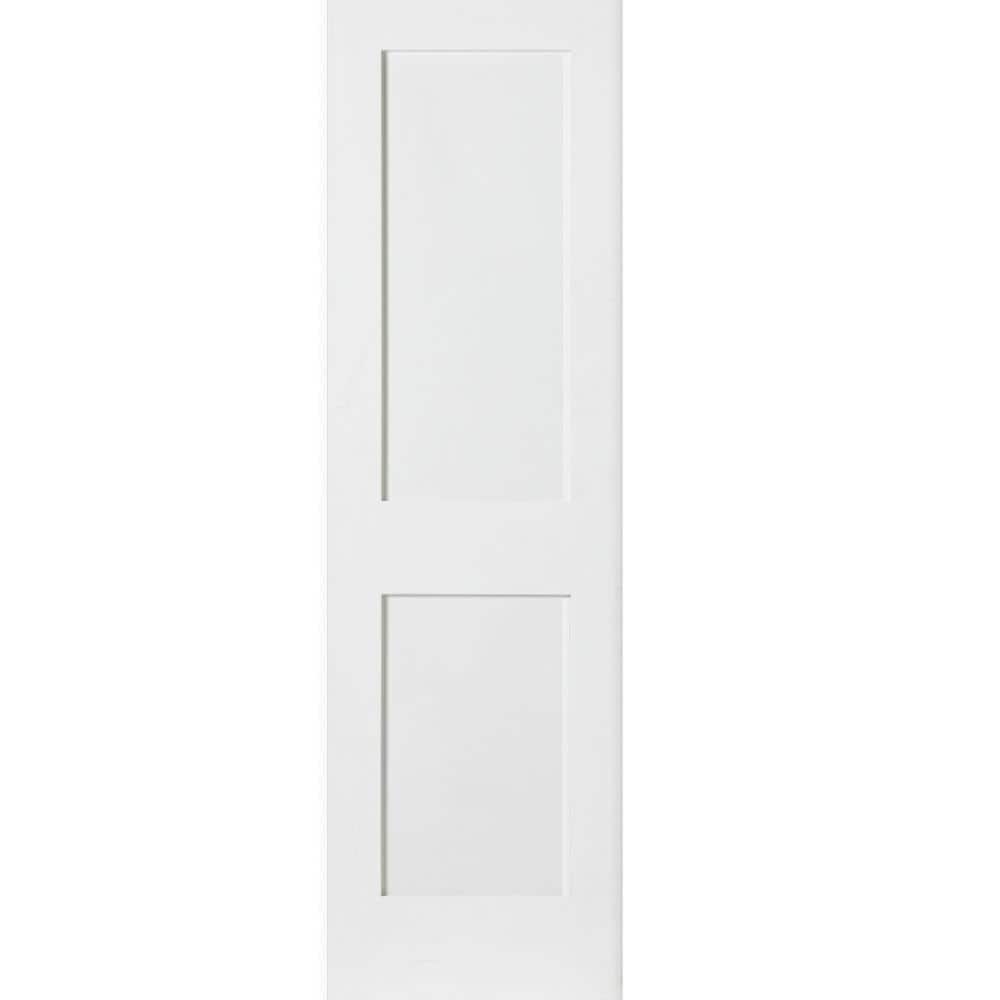 Krosswood Doors 30 in. x 80 in. Craftsman Shaker 2-Panel Primed Solid Core MDF Wood Interior Door Slab