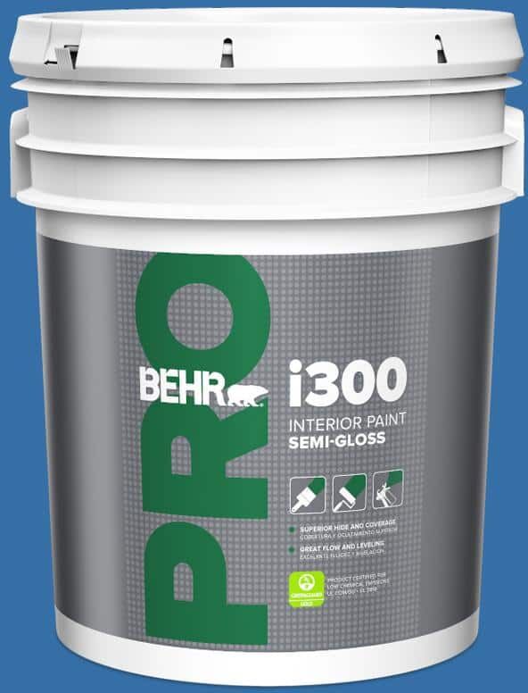 BEHR PRO 5 gal. #P520-6 Mega Blue Semi-Gloss Interior Paint