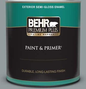 BEHR PREMIUM PLUS 1 qt. #720F-4 Stone Fence Semi-Gloss Enamel Exterior Paint & Primer