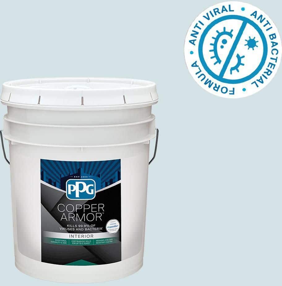 COPPER ARMOR 5 gal. PPG1154-2 Aloof Eggshell Antiviral and Antibacterial Interior Paint with Primer