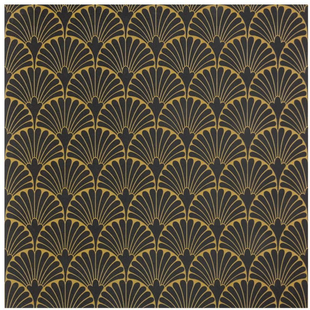 Merola Tile Art Deco Mahattan Black 11-3/4 in. x 11-3/4 in. Porcelain Floor and Wall Tile (12.74 sq. ft./Case)