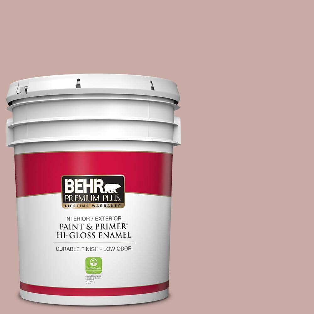 BEHR PREMIUM PLUS 5 gal. #700A-3 Pottery Clay Hi-Gloss Enamel Interior/Exterior Paint & Primer
