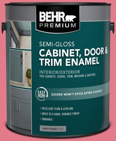 BEHR PREMIUM 1 gal. #P150-4 Hot Gossip Semi-Gloss Enamel Interior/Exterior Cabinet, Door & Trim Paint