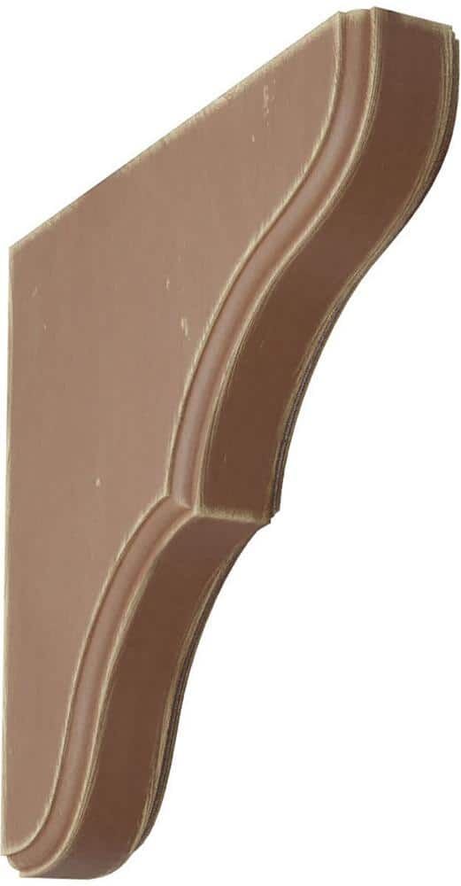 Ekena Millwork 1-3/4 in. x 10 in. x 10 in. Weathered Brown Stratford Wood Vintage Decor Bracket