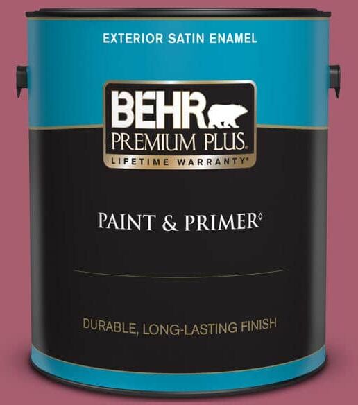 BEHR PREMIUM PLUS 1 gal. #MQ1-07 Shine Baby Shine Satin Enamel Exterior Paint & Primer