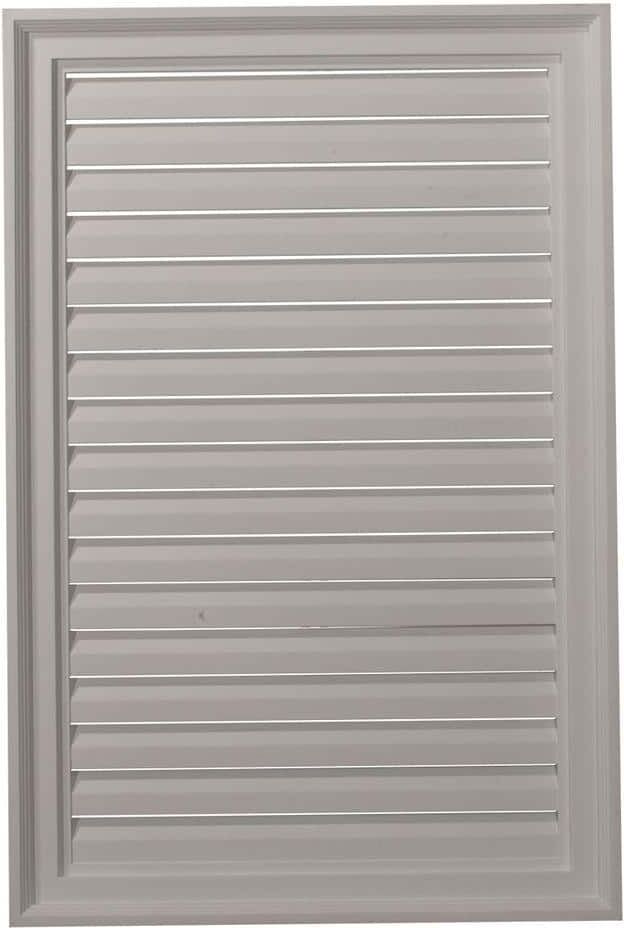 Ekena Millwork 24 in. x 36 in. Rectangular Primed Plastic Paintable Gable Louver Vent Functional