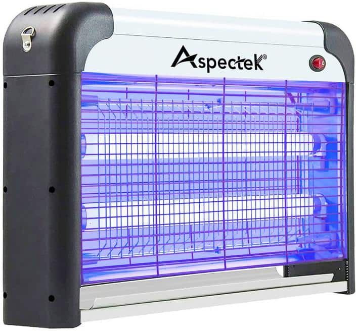 Aspectek 20-Watt Bug Zapper and Electric Indoor Insect Killer Including 2 Free Replacement Bulbs (Black Sides)