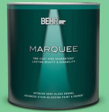 BEHR MARQUEE 1 qt. #460B-4 Garden Glow Semi-Gloss Enamel Interior Paint & Primer